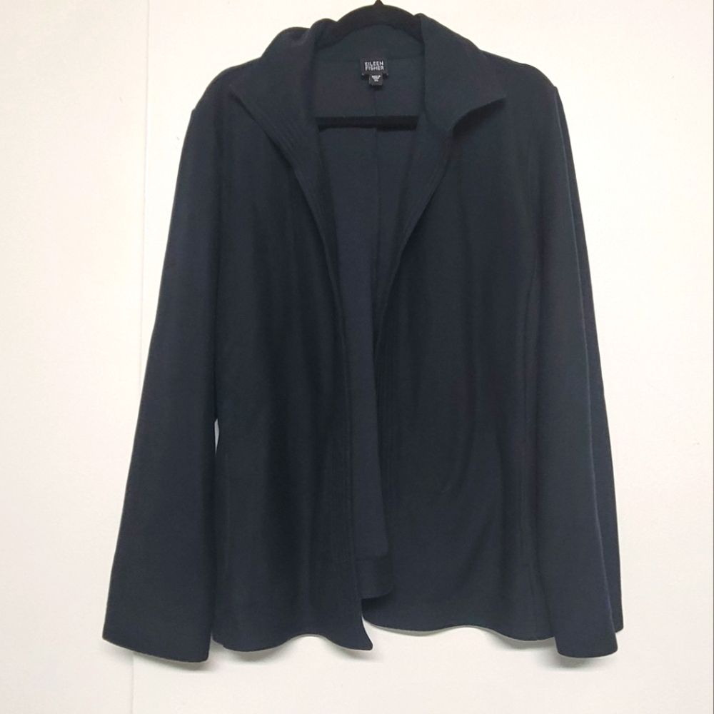Eileen Fisher black jersey cardigan size XL